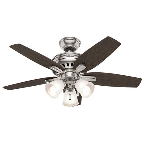 Hunter Newsome 42 In Indoor Brushed Nickel Ceiling Fan With 3 Light