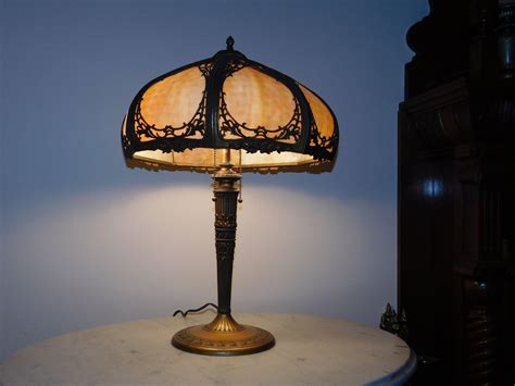 Miller Slag Glass Table Lamp from susieantiques on Ruby Lane