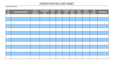 Operation Breakdown Documentation For Manufacturing
