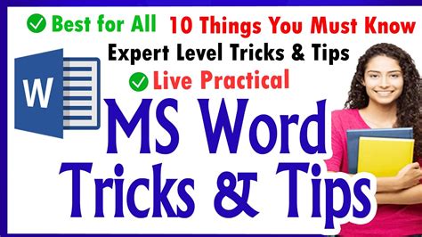 Ms Word Tips And Tricks Ms Word Shortcut Code Tricks Expert Level