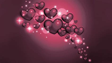 Pink Glittering Hearts Hd Heart Wallpapers Hd Wallpapers