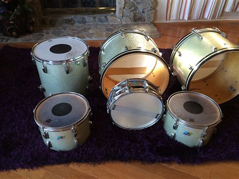 Ludwig Rock Duo 1970 Silver Sparkle Double Bass Drum Set Reverb