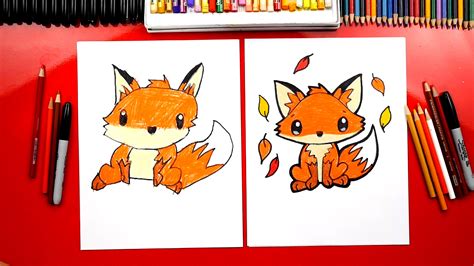 How To Draw A Cute Fox Art For Kids Hub