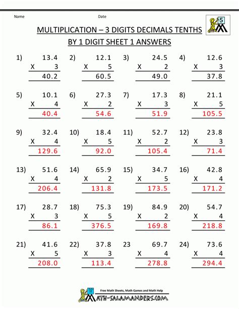 Free Printable Multiplication Worksheets For 5th Grade Free Printable