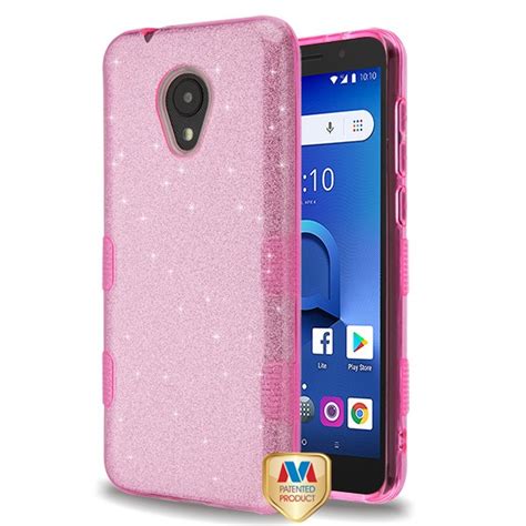 Alcatel Tcl Lx A502dl Case Pink Full Glitter Tuff Hybrid Case Cover