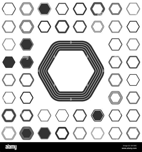 Line Hexagon Logo Design Set Stock Vector Image And Art Alamy