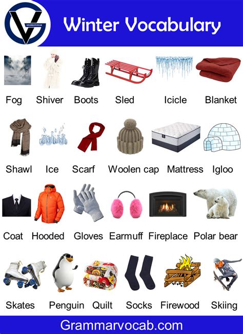 List Of 50 Winter Vocabulary Words With Pictures Grammarvocab