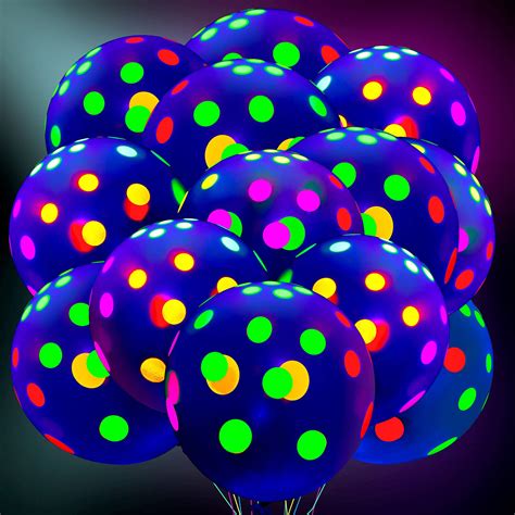 Buy 50 Pcs Glow In The Dark Balloons Neon Balloons Decoration Neon