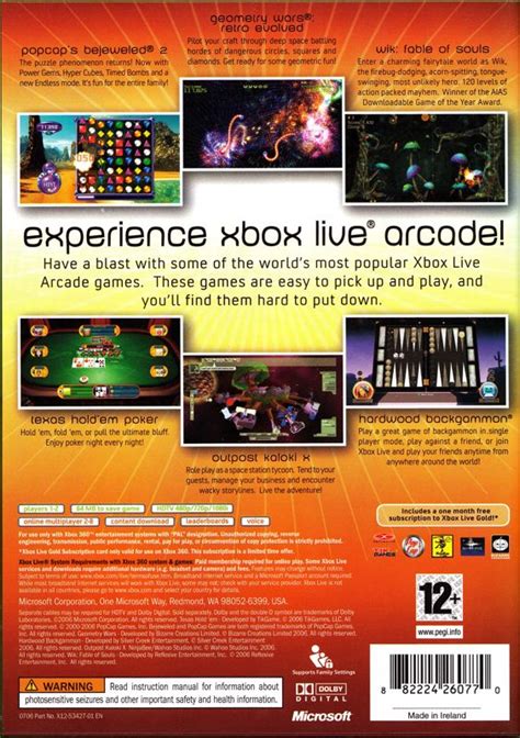 Xbox Live Arcade Unplugged Volume 1 2006 Xbox 360 Box Cover Art Mobygames