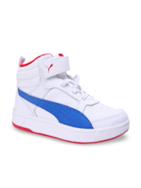 Buy Puma Boys White Colourblocked Leather Mid Top Sneakers Casual