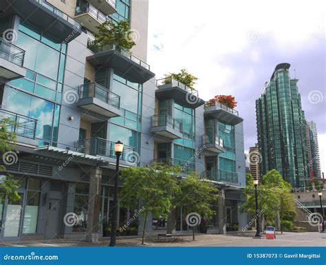 Modern High Rises At Vancouver Downtown Stock Image Image Of Leaves