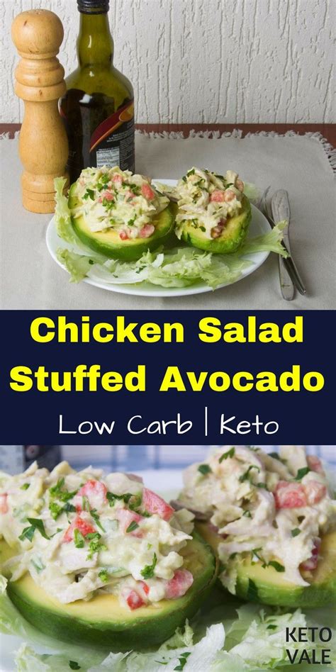Keto Chicken Salad Stuffed Avocado Recipe For Low Carb Ketogenic Diet
