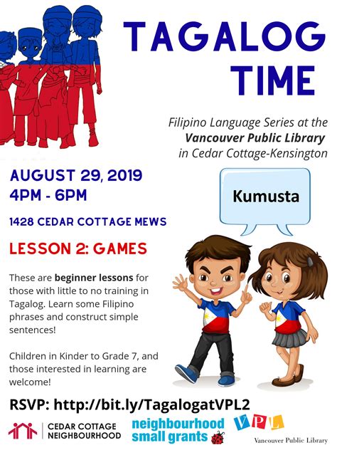 TAGALOG TIME 2 at VPL: Filipino Language Series | News