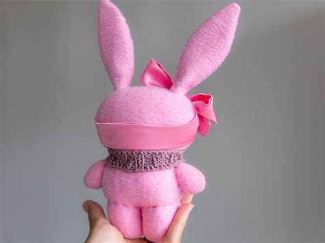 Small Bunny Plush Pink Rabbit Plush Soft Bunny Toy Etsy