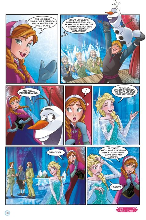 A Page From The Disney Frozen Princess Comic Book With An Image Of Snow Queen And Her