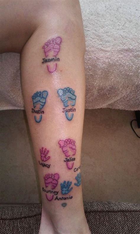 Cute Idea Kids Are Foot Prints Grandkids Are Hand Prints Name Tattoos
