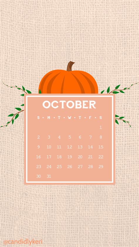 Cute October Calendar Customize And Print