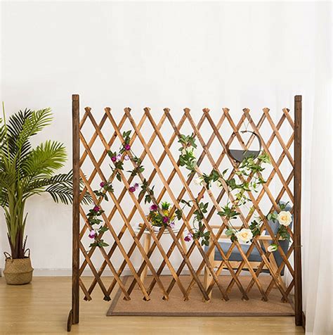 Expanding Wooden Fence Trellis Freestanding Garden Screen Etsy