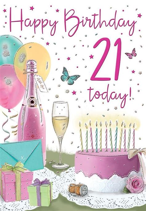 Happy Birthday Card 21 Today • Party Sashes • 21st Birthday