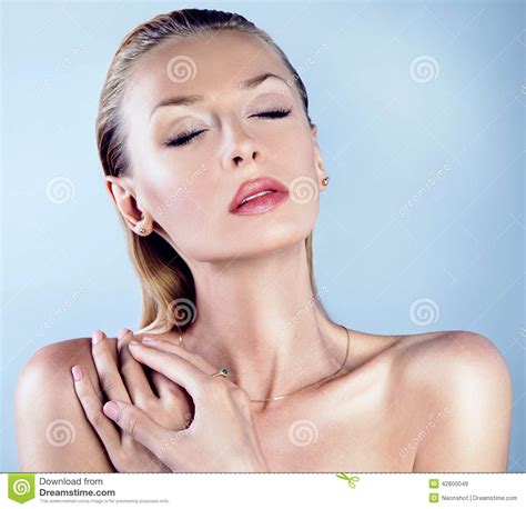 Beauty Portrait Of Delicate Woman Stock Image Image Of Close Clean