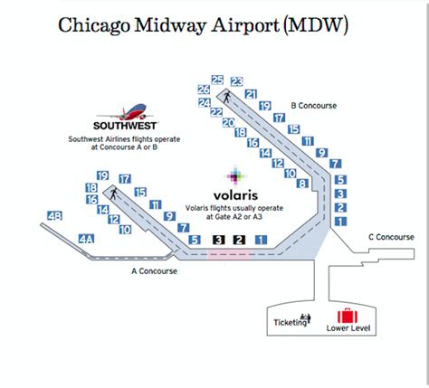 Chicago Midway Airport Map Map Of The World