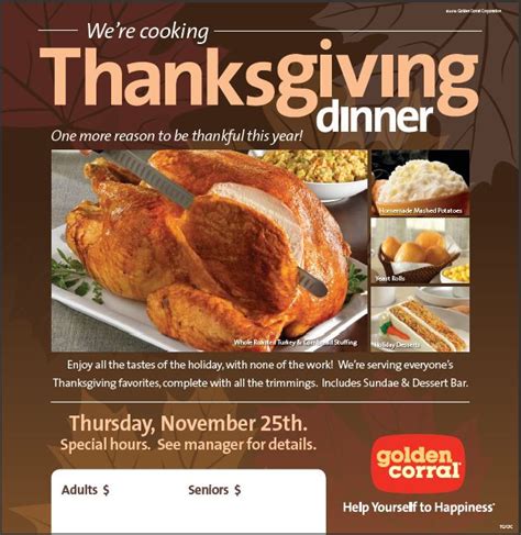 Golden corral is one of the top leading and best buffet and grill food chain center. The Best Golden Corral Thanksgiving Dinner to Go - Best ...