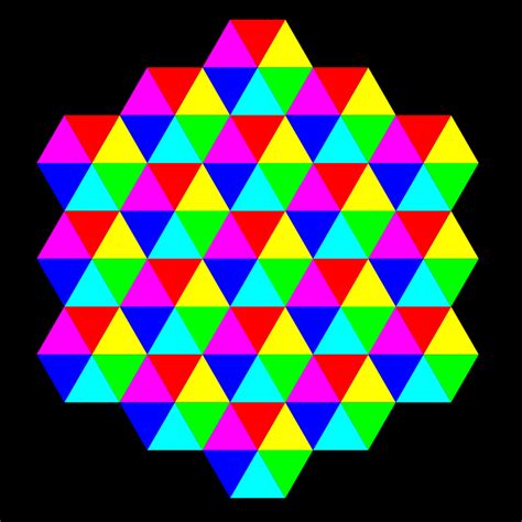 Triangle Tessellation 6 Color Openclipart