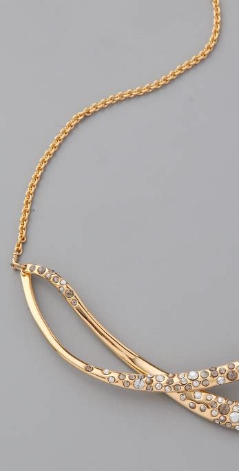 Lyst Alexis Bittar Crystal Encrusted Twined Necklace In Metallic