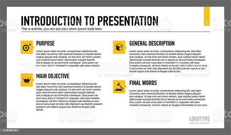 Introduction To Presentation Slide Template Stock Illustration