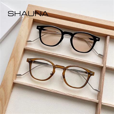 Shauna Anti Blue Light Retro Rivets Round Optical Eyeglasses Frameswomens Blue Light Blocking