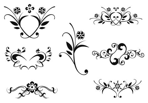 Floral Ornaments Vector Pack Two 12413 Vector Art At Vecteezy