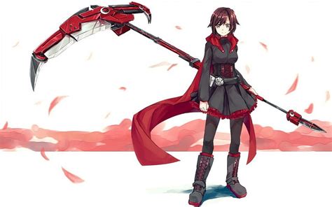 P Free Download Ruby Rose Female Dress Silver Eyes Red Hair Smile Rwby Cute Short