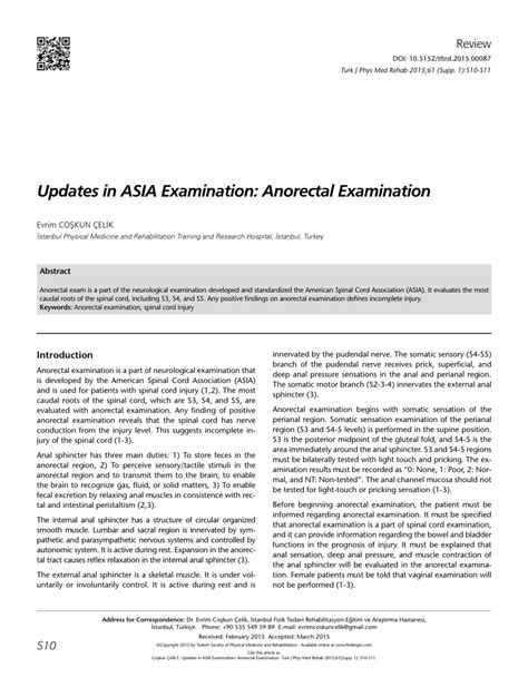 Pdf Updates In Asia Examination Anorectal Examination