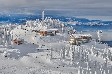 Panoramic View Over The Ski Slope Poiana Brasov Ski Resort In