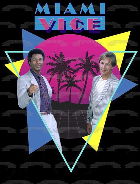 Miami Vice Tv Show Crockett Tubbs 80s Edible Cake Topper Image