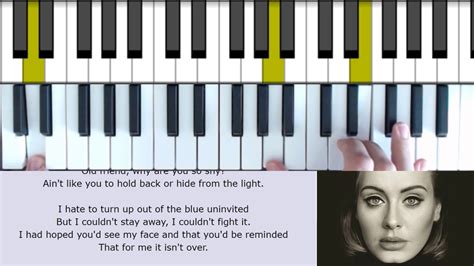 Adele Someone Like You Easy Piano Accompaniment Youtube