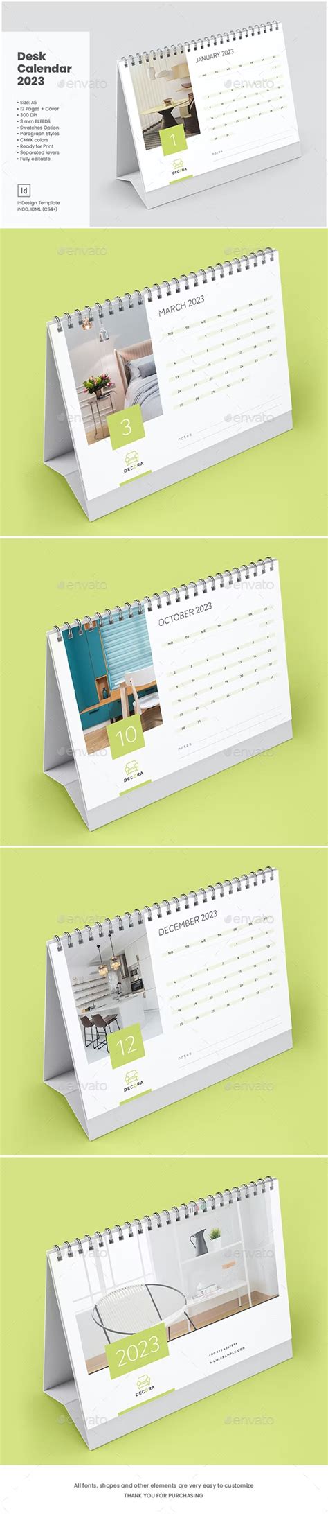 Desk Calendar 2023 Interior By Bourjart20 Graphicriver Desk