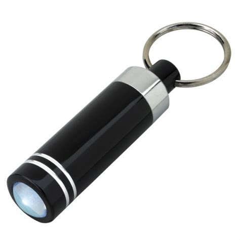 Personalized Mini Aluminum Keychain Rings With Led Light Black