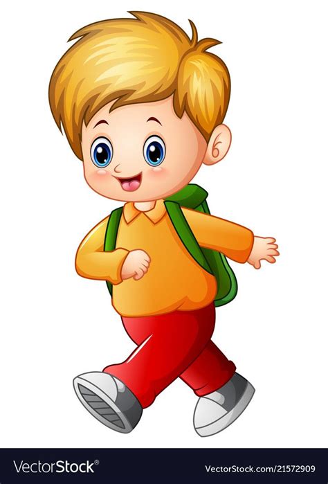 Illustration Of Cute Schoolboy Cartoon Download A Free