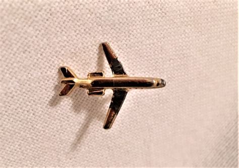 Vintage Airplane Tie Tack Lapel Pin Or Hat Pin Gold Tone Etsy