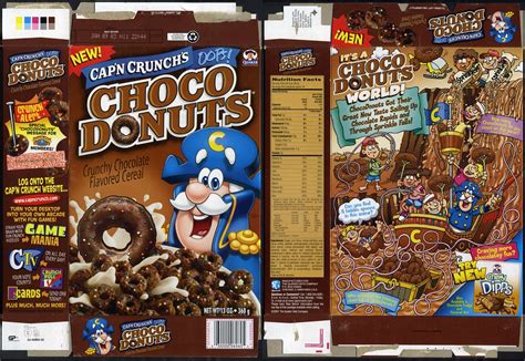 Quaker Capn Crunchs Oops Choco Donuts Cereal Box Ne