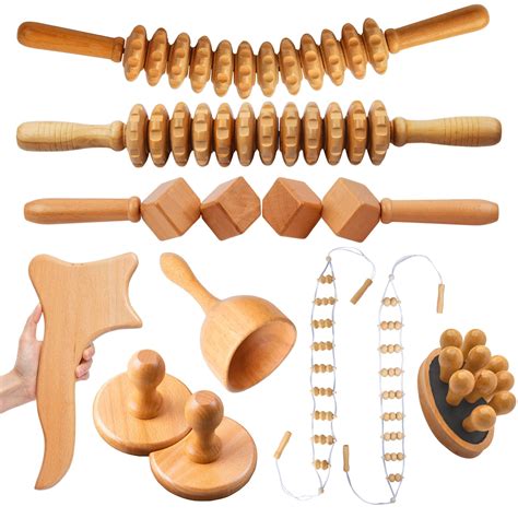 Buy Mikako 10 In 1 Maderoterapia Kit Wood Therapy Massage Tools Wood Lymphatic Drainage Tool