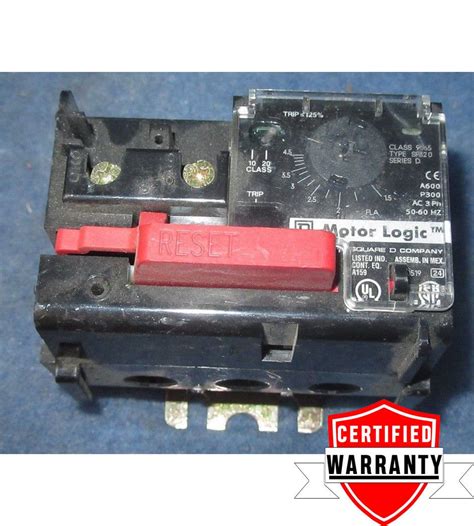 Square D Motor Logic 3ph Sfb20 Series D Overload Relay 1 Year Warranty