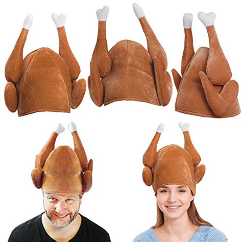 Spooktacular Creations 3 Pack Plush Roasted Turkey Hats For