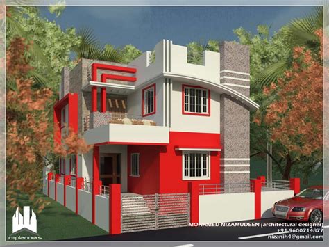 Contemporary style House design at 1375 sq.ft