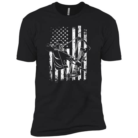 Archery Bow Hunting Compound Bow Hunter American Flag Men Short Sleeve