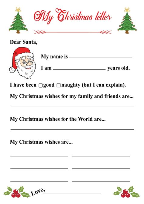Christmas Letter Templates 15 Free Printable Christmas Wishes Letter