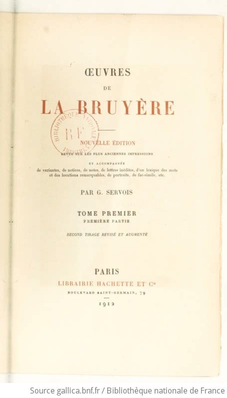 Oeuvres De La Bruyère Tome 1partie 1 Gallica