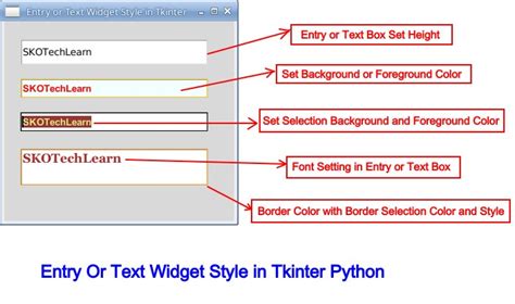 Style And Use Entry Box In Tkinter And TextBox In Tkinter SKOTechLearn Tips