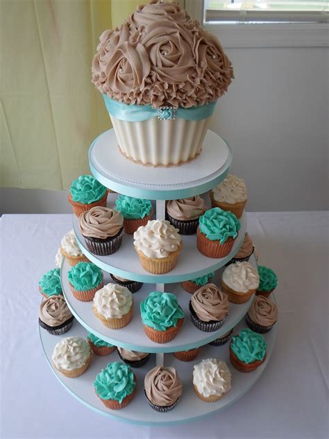 Wedding Cupcake Tower With Giant Cupcake Specialty Cupcakes Gourmet